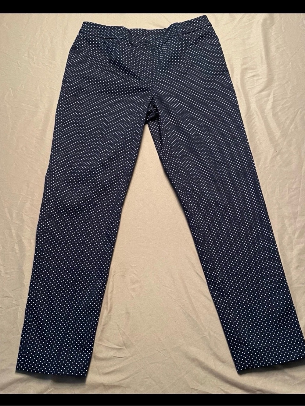 Anne Klein Navy Blue with White Polka Dot Pants